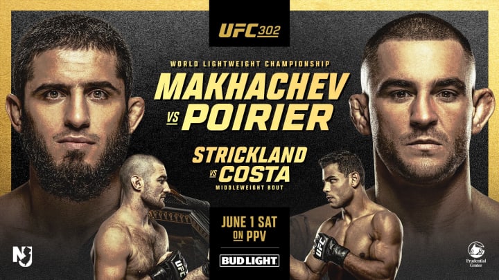 UFC 302 Ислам Махачев – Дастин Порье прямая трансляция 2 мая 2024 постер